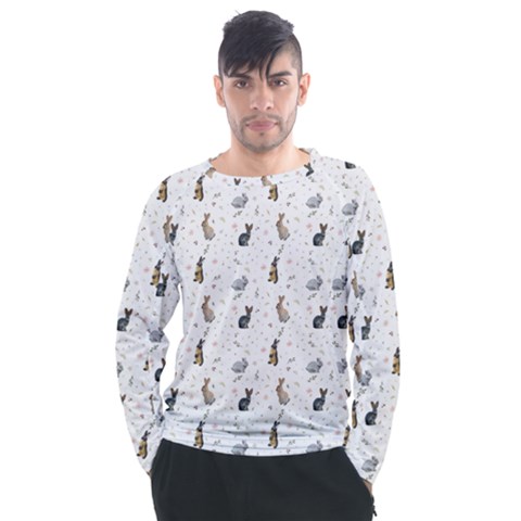 Cute Rabbit Men s Long Sleeve Raglan Tee by SychEva