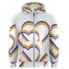 Rainbow Hearts Men s Zipper Hoodie