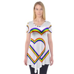 Rainbow Hearts Short Sleeve Tunic  by UniqueThings