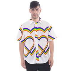 Rainbow Hearts Men s Short Sleeve Shirt