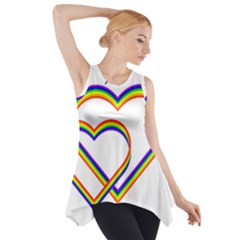 Rainbow Hearts Side Drop Tank Tunic