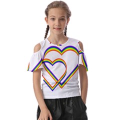 Rainbow Hearts Kids  Butterfly Cutout Tee