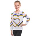 Rainbow Hearts Kids  Long Mesh Tee View1