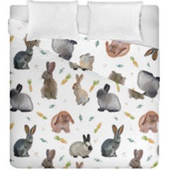 Cute Bunny Duvet Cover Double Side (king Size) by SychEva