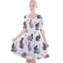 Cute Bunny Quarter Sleeve A-Line Dress View1