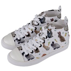 Cute Bunny Women s Mid-top Canvas Sneakers by SychEva