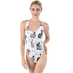 Cute Bunny High Leg Strappy Swimsuit by SychEva