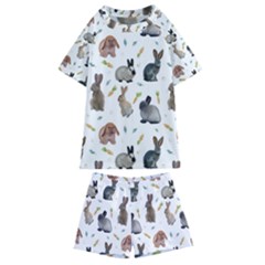 Cute Bunny Kids  Swim Tee And Shorts Set by SychEva