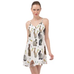 Cute Bunny Summer Time Chiffon Dress by SychEva