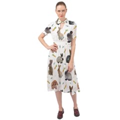 Cute Bunny Keyhole Neckline Chiffon Dress by SychEva