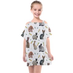 Cute Bunny Kids  One Piece Chiffon Dress by SychEva