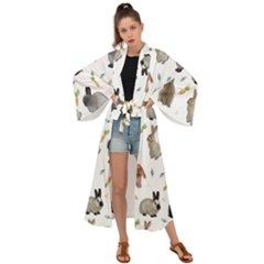 Cute Bunny Maxi Kimono by SychEva