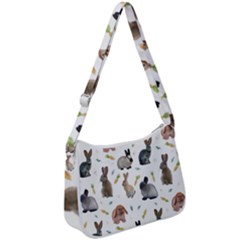 Cute Bunny Zip Up Shoulder Bag by SychEva