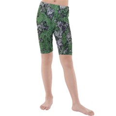 Modern Camo Grunge Print Kids  Mid Length Swim Shorts by dflcprintsclothing