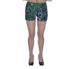 Modern Camo Grunge Print Skinny Shorts by dflcprintsclothing