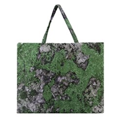 Modern Camo Grunge Print Zipper Large Tote Bag