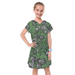 Modern Camo Grunge Print Kids  Drop Waist Dress by dflcprintsclothing