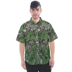 Modern Camo Grunge Print Men s Short Sleeve Shirt