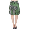 Modern Camo Grunge Print Velvet High Waist Skirt View1