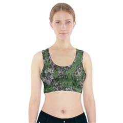 Modern Camo Grunge Print Sports Bra With Pocket by dflcprintsclothing