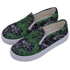 Modern Camo Grunge Print Kids  Canvas Slip Ons by dflcprintsclothing