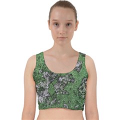 Modern Camo Grunge Print Velvet Racer Back Crop Top by dflcprintsclothing