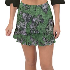 Modern Camo Grunge Print Fishtail Mini Chiffon Skirt by dflcprintsclothing