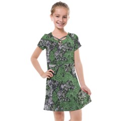 Modern Camo Grunge Print Kids  Cross Web Dress by dflcprintsclothing