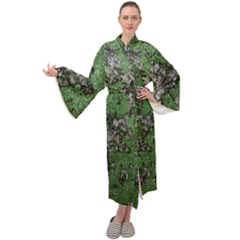 Modern Camo Grunge Print Maxi Velour Kimono by dflcprintsclothing