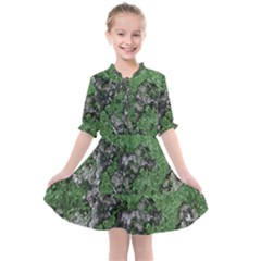 Modern Camo Grunge Print Kids  All Frills Chiffon Dress by dflcprintsclothing