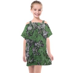 Modern Camo Grunge Print Kids  One Piece Chiffon Dress by dflcprintsclothing