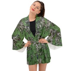 Modern Camo Grunge Print Long Sleeve Kimono by dflcprintsclothing