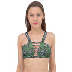 Modern Camo Grunge Print Cage Up Bikini Top by dflcprintsclothing