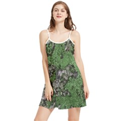 Modern Camo Grunge Print Summer Frill Dress