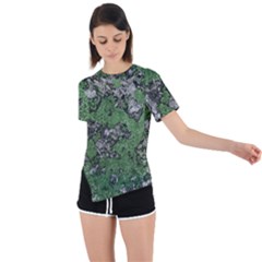 Modern Camo Grunge Print Asymmetrical Short Sleeve Sports Tee by dflcprintsclothing