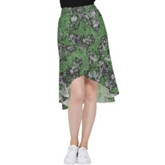 Modern Camo Grunge Print Frill Hi Low Chiffon Skirt by dflcprintsclothing