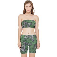 Modern Camo Grunge Print Stretch Shorts And Tube Top Set by dflcprintsclothing