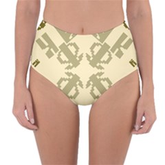 Abstract Pattern Geometric Backgrounds   Reversible High-waist Bikini Bottoms by Eskimos