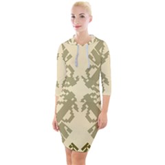 Abstract Pattern Geometric Backgrounds   Quarter Sleeve Hood Bodycon Dress by Eskimos