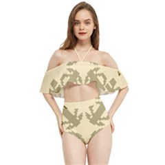 Abstract Pattern Geometric Backgrounds   Halter Flowy Bikini Set  by Eskimos