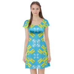 Abstract Pattern Geometric Backgrounds   Short Sleeve Skater Dress by Eskimos