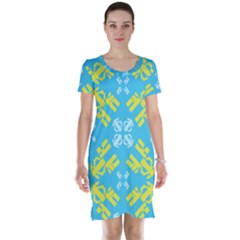 Abstract Pattern Geometric Backgrounds   Short Sleeve Nightdress by Eskimos