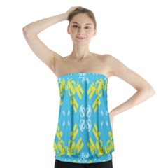 Abstract Pattern Geometric Backgrounds   Strapless Top by Eskimos