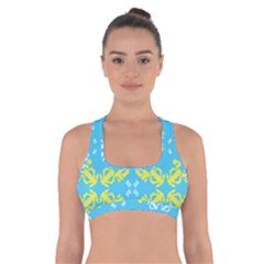 Abstract Pattern Geometric Backgrounds   Cross Back Sports Bra by Eskimos