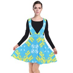 Abstract Pattern Geometric Backgrounds   Plunge Pinafore Dress by Eskimos