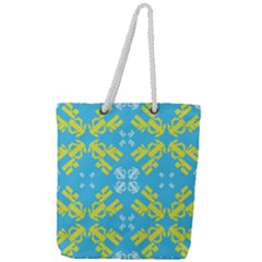 Abstract Pattern Geometric Backgrounds   Full Print Rope Handle Tote (large) by Eskimos