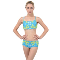 Abstract Pattern Geometric Backgrounds   Layered Top Bikini Set by Eskimos