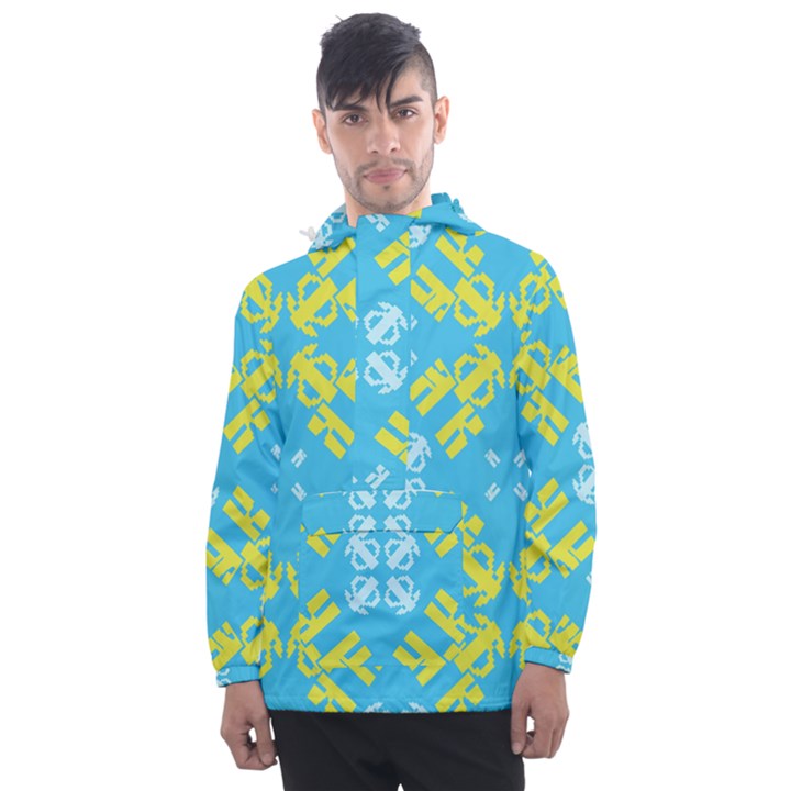 Abstract pattern geometric backgrounds   Men s Front Pocket Pullover Windbreaker