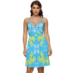 Abstract Pattern Geometric Backgrounds   V-neck Pocket Summer Dress 