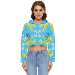 Abstract Pattern Geometric Backgrounds   Women s Lightweight Cropped Hoodie